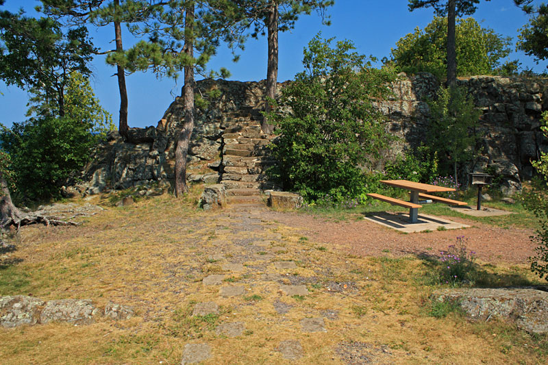 the stairs up the rock at esrey park